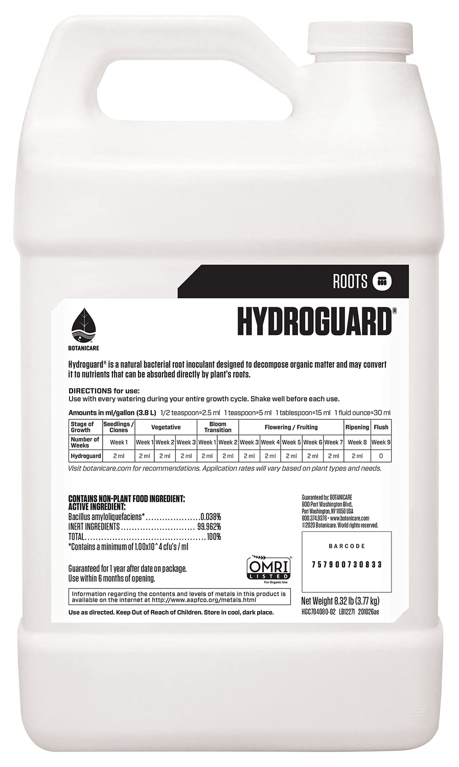 Botanicare Hydroguard Bacillus Root Innoculant 1 gallon