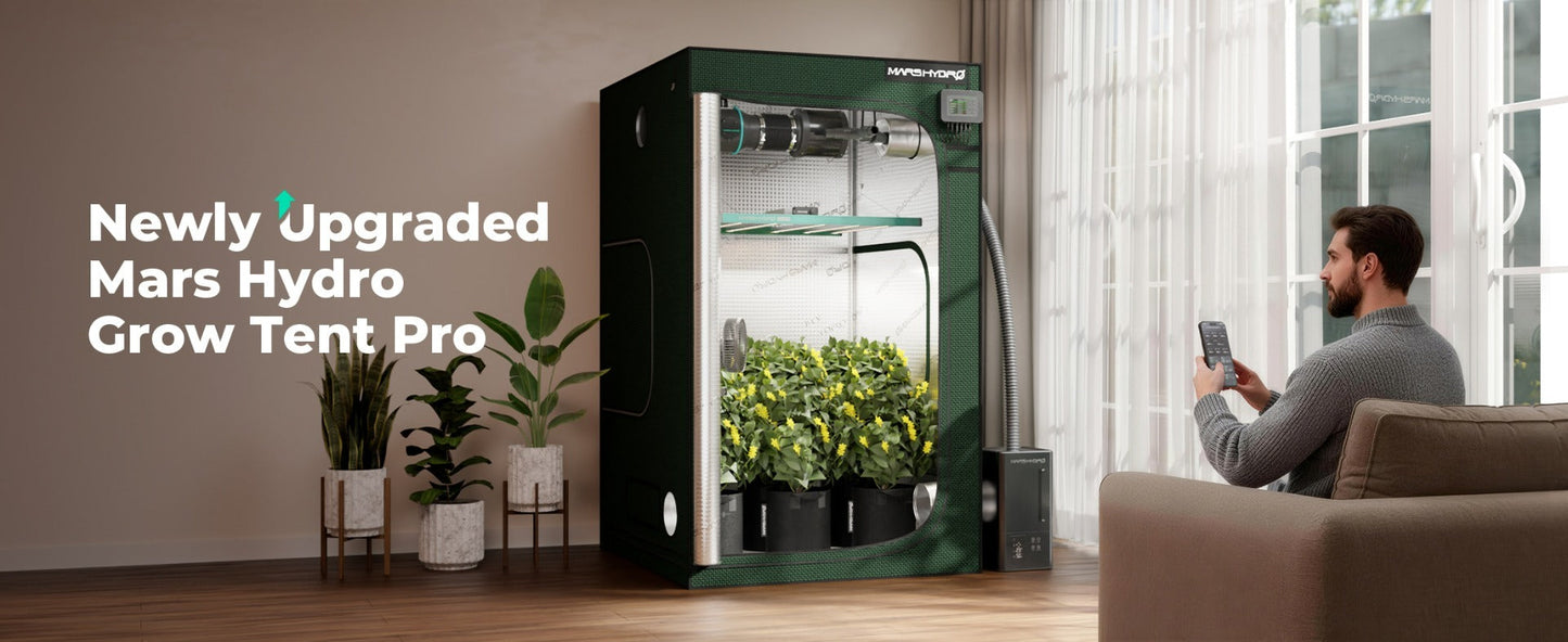 Mars Hydro 4x4 Grow Tent Pro 48 x 48 x 80 Inches - 2000D Reflective Mylar