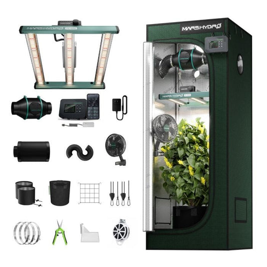 Mars Hydro FC 1500 Complete Grow Tent Kit - 150W LED, 2x2 2000D Tent & 4-Inch Ventilation