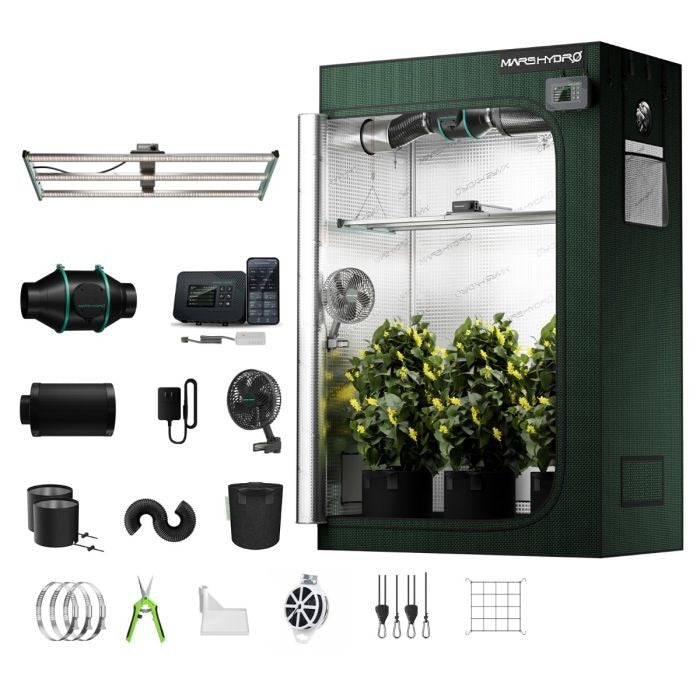 Mars Hydro FC 4000 Complete Grow Tent Kit - 320W LED, 4x2 2000D Tent & 4-Inch Ventilation