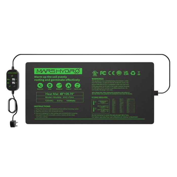 Mars Hydro 48 x 20.75 Inch Seedling Heat Mat & Digital Thermostat Combo
