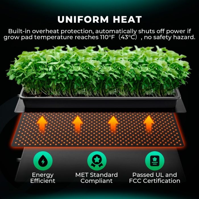 Mars Hydro 48 x 20.75 Inch Seedling Heat Mat & Digital Thermostat Combo