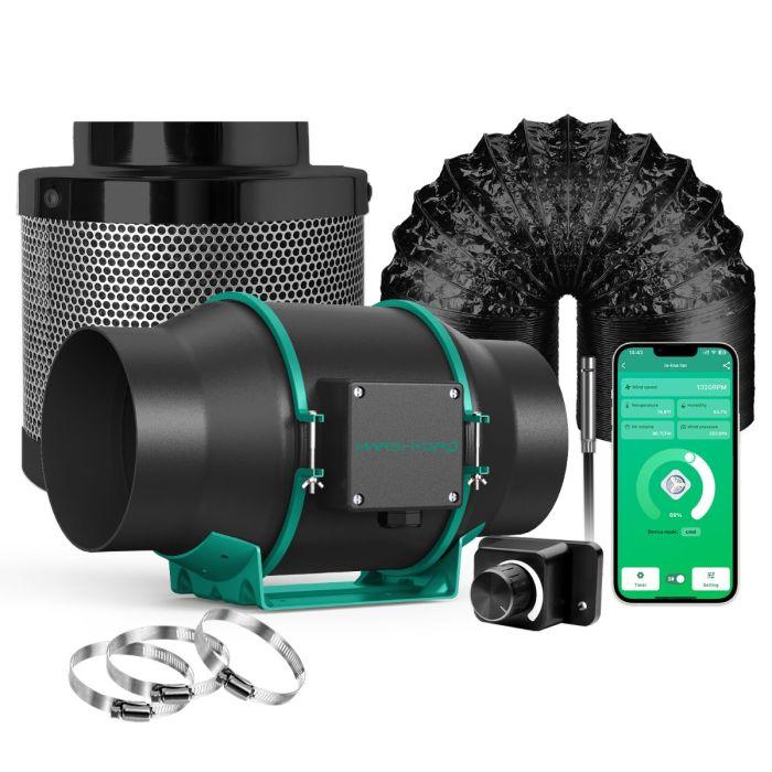 MARS HYDRO IFRESH 6-INCH SMART INLINE DUCT FAN AND CARBON FILTER COMBO VENTILATION FOR GROW TENT