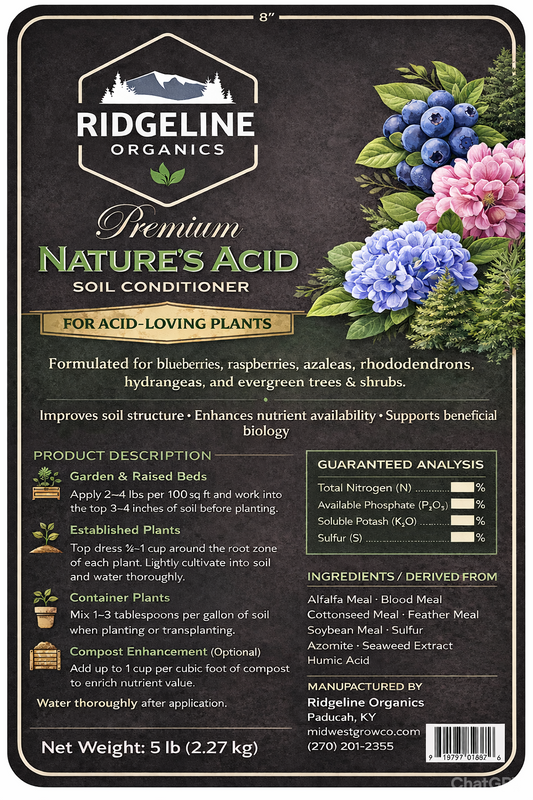 Ridgeline Organics Nature’s Acid — Soil Conditioner 5lb