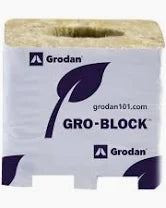 Grodan Rockwool 3 x3x 2.6 Inch Gro Blocks with hole – 8 Pack