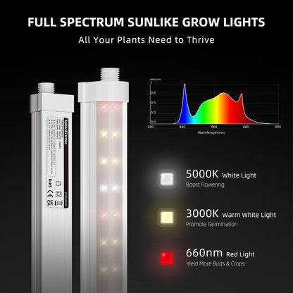 Spider Farmer GlowBar 1FT Full Spectrum LED Strips, 40W 4-Pack