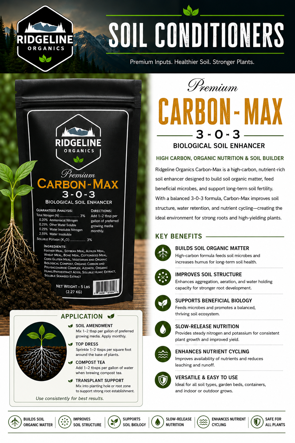 Ridgeline Organics Carbon - Max 3-0-3