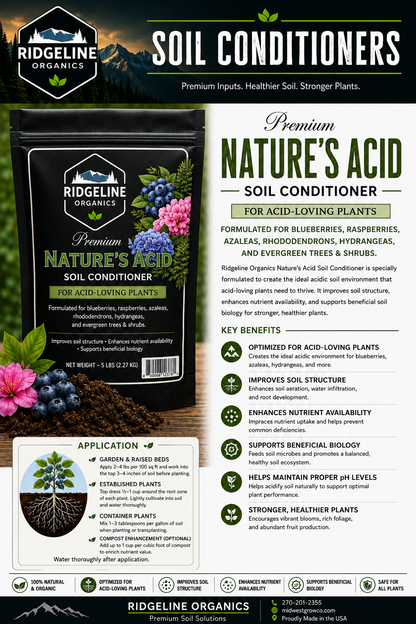 Ridgeline Organics Nature’s Acid — Soil Conditioner 5lb