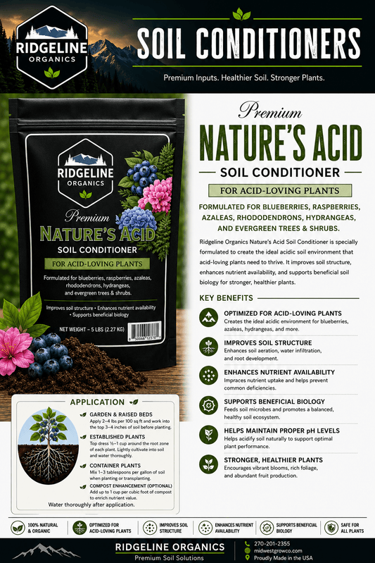 Ridgeline Organics Nature’s Acid — Soil Conditioner 5lb