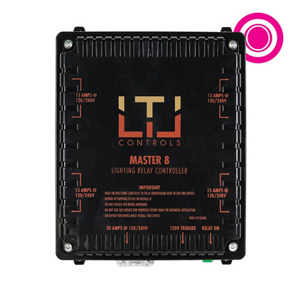 LTL MASTER 8 Eight lighting relay controls, without timer (120v & 240v Universal Plug)