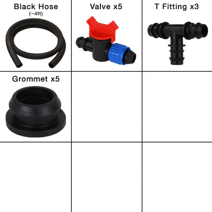 Grow1 Deep Water Culture (DWC) 4 Bucket + Reservoir Complete Kit
