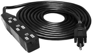 Heavy Duty 3 Outlet Power Strip / Extension Cord, 120V