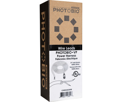 PHOTOBIO VP White Cable Harness, 18AWG, 24" Leads