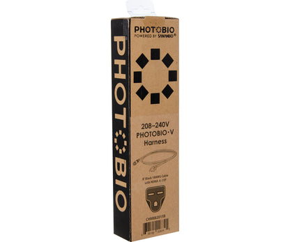 PHOTOBIO V Black Cable Harness, 18AWG, 208-240V, Cable w/6-15P, 8'