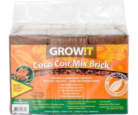 GROW!T Coco Coir Mix Brick, pack of 3