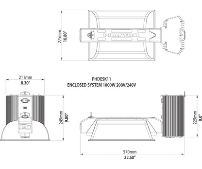 Phantom 50 Series, DE Enclosed Lighting System, 1000W