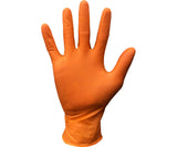 Grabber Orange Nitrile Gloves, Size L, Box of 100
