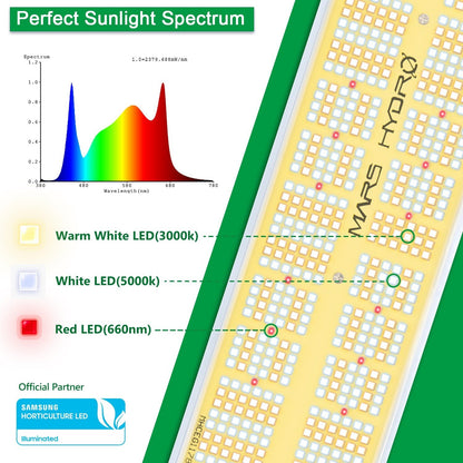 MARS HYDRO SP 6500 SAMSUNG LM301B OSRAM 650W CO2 GREENHOUSE LED GROW LIGHT